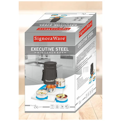 Signoraware Executive Stainless Steel Big Lunch Box